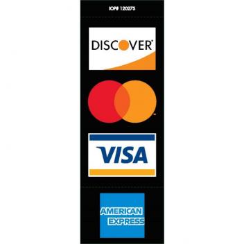Visa MasterCard Credit Card Cash Register Counter Display Table Tent Sign Decal 